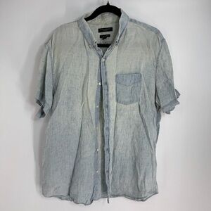 Banana Republic Acid Wash Denim Short Sleeve Button Down Top
